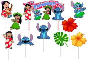 Topo de Bolo Lilo e Stitch 10 peças - Produto artesanal