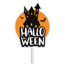 Topo De Bolo Mdf Halloween Topper Decorativo Laranja Festa