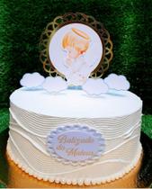 Topo de Bolo Meu Batizado Anjinho personalizado