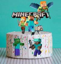 Topo de bolo Minecraft Monte Você Mesmo - Nicolados
