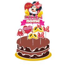 Topo de bolo Minnie topper decoração festa aniversário Topo de bolo Minnie topper decoração festa aniversário