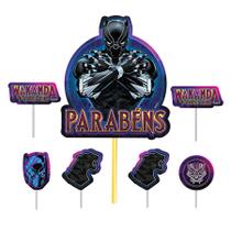 Topo de Bolo Pantera Negra - 7 PÇs - 01 Unidade - Piffer - Rizzo - Disney