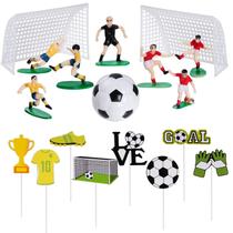 Topo de Bolo Pistha 18 Peças Decoração Festa de Futebol Topo de Bolo Pistha 18 Peças Decoração Festa de Futebol