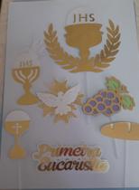 Topo de Bolo Primeira Eucaristia Comunhão personalizado Topo de Bolo Primeira Eucaristia Comunhão personalizado