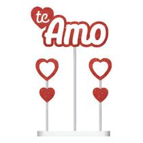 Topo De Bolo Romântico Te Amo Eva Namorados 20cm Topo De Bolo Romântico Te Amo Eva Namorados 20cm