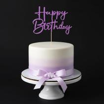 Topo de Bolo Sleyberoy Artesanal com Glitter Feliz Aniversário Topo de Bolo Sleyberoy Artesanal com Glitter Feliz Aniversário