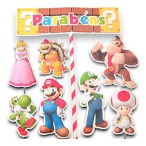 Topo De Bolo Super Mario Bros Luigi Topper Festa Aniversário Adicionar aos favoritos Receba cashback