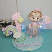 Topo de bolo Tema arco íris