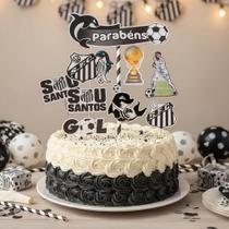 Topo De Bolo Time Futebol Santos Parabéns S.f.c Aniversário