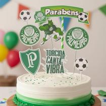 Topo De Bolo Topper Aniversário Futebol Palmeiras