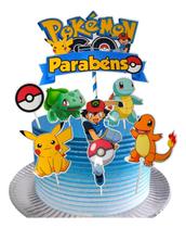 Topo De Bolo Topper De Bolo Pokemon Pikachu Aniversário Topo De Bolo Topper De Bolo Pokemon Pikachu Aniversário