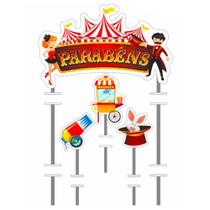 Topo de bolo Topper Decoração festa Circo cores mais vivas Topo de bolo Topper Decoração festa Circo cores mais vivas
