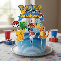 Topo De Bolo Topper Enfeite Aniversário Pokémon Pikachu Topo De Bolo Topper Enfeite Aniversário Pokémon Pikachu