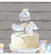 Topo de Bolo Unicórnio Para Festa de Aniversário Infantil Topo de Bolo Unicórnio Para Festa de Aniversário Infantil