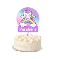 Topo de Bolo Unicórnio Personalizado