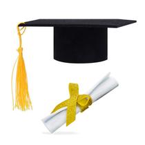 Topo de Bolo YIXAXKAO Capelo e Diploma de Feltro Formatura 2026