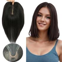 Topo De Cabeça Cabelo Humano Liso C Tic Tac Prótese Capilar