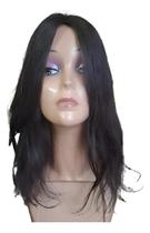 Topo de cabeça Prótese Capilar 14x13cm Micropele Castanho Escuro Comprimento 43cm