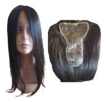 Topo Feminino Cabelo Humano Micropele Castanho Natural modelo cálice