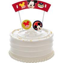 Topo Para Bolo Mickey Kit Festa- Pacote com 6 Picks, 1 Topper e 2 varetas