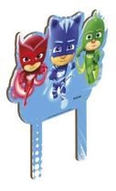 Topo Para Bolos De Festa Em Mdf - Pj Masks - 1 Unidade