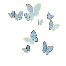 Topo Topper De Bolo Borboletas Azul Em Papel Com 10 Unidades
