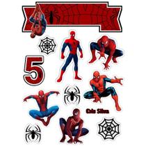 Topo topper tema homem aranha pronto para usar com palitinhos