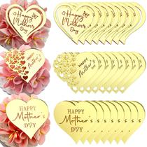 Topos para bolo AiQi Bakes 24 un. coração espelhado dourado 5 cm Topos para bolo AiQi Bakes 24 un. coração espelhado dourado 5 cm