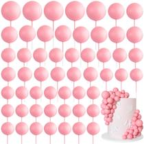 Topos para bolo Bouiexye com bolas de espuma rosa, 75 peças Topos para bolo Bouiexye com bolas de espuma rosa, 75 peças