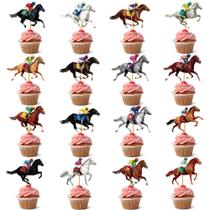 Topos para Cupcake Artijoyfun 50 Peças Corrida de Cavalos Derby Topos para Cupcake Artijoyfun 50 Peças Corrida de Cavalos Derby