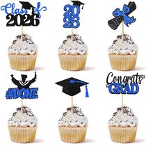 Topos para Cupcake de Formatura Tindobewan 24 un. Preto e Azul Topos para Cupcake de Formatura Tindobewan 24 un. Preto e Azul