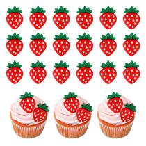 Topos para Cupcake Keaziu 25 Peças Palitos de Morango Vermelho Topos para Cupcake Keaziu 25 Peças Palitos de Morango Vermelho