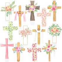 Topos para Cupcake LUCKYQUBE 48 Peças com Cruz Floral Topos para Cupcake LUCKYQUBE 48 Peças com Cruz Floral
