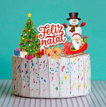 Topper Bolo Topo De Bolo Varios Temas Feliz Natal S1