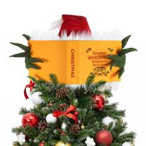 Topper da árvore de Natal Lcytsato Green Elf escondido atrás de um livro