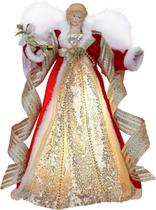 Topper de árvore de anjo de Natal Valery Madelyn 30 cm com luz LED