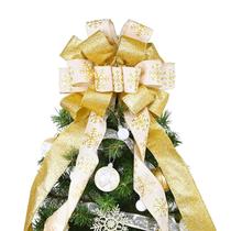 Topper de árvore de Natal CANGBI 40x33cm Toppers Bow Gold