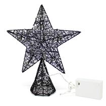 Topper de árvore de Natal CVHOMEDECO Black Star com luzes LED