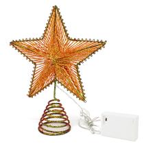 Topper de árvore de Natal CVHOMEDECO Champagne Glittered Star