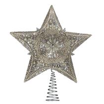 Topper de Árvore de Natal Kurt Adler - Estrela 34cm com Pérolas Marfim