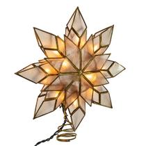 Topper de Árvore de Natal Kurt Adler - Estrela Capiz com 10 Luzes (21,6 cm)