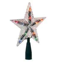 Topper de árvore de Natal Kurt Adler, estrela de cristal multicolorida