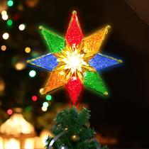 Topper de árvore de Natal LAMPHOME Star 8-Light Multicolor