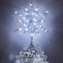 Topper de árvore de Natal Luxspire, luz 3D com brilho de camada dupla