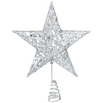 Topper de árvore de Natal Resinta Metal Glittered Star 20cm