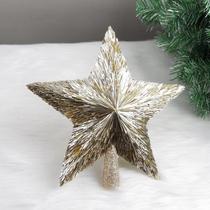 Topper de árvore de Natal Safesio Star Champagne Gold 25cm