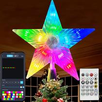 Topper de árvore de Natal Star Wafloter RGB iluminado por LED 19 cm