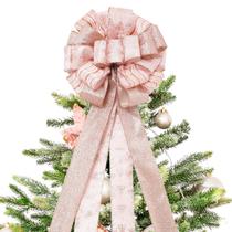 Topper de árvore de Natal TBD DECOR em ouro rosa com glitter