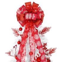 Topper de árvore de Natal TBD DECOR Red Bow 32x12cm