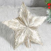 Topper de árvore de Natal Threehoney Star 21 cm Champagne Gold